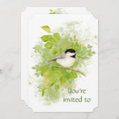 Invitation Custom Memorial Chickadee Nature Oiseau Art (Devant / Derrière)