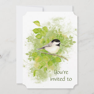Invitation Custom Memorial Chickadee Nature Oiseau Art