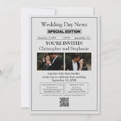 Invitation Custom Minimalist Modern Script Newspaper Wedding (Devant)