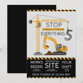 Invitation Custom Modern Dump Truck birthday party (Devant / Derrière)