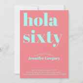 Invitation Custom Modern Espagnol Hola Quarante 60e anniversa (Devant)