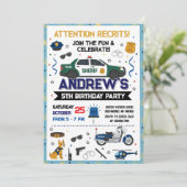 Invitation Custom Modern Sheriff Police Birthday party (Debout devant)