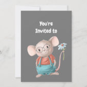 Invitation Custom Name Age Birthday Party Mouse (Devant)
