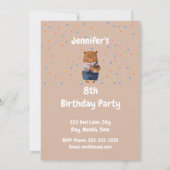 Invitation Custom Name Age Birthday Party Teddy Bear (Dos)
