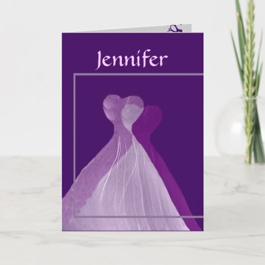 Invitation CUSTOM NAME Be My Bridesmaid with Purple Gowns (Devant)