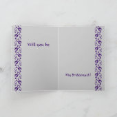 Invitation CUSTOM NAME Be My Bridesmaid with Purple Gowns (Intérieur)