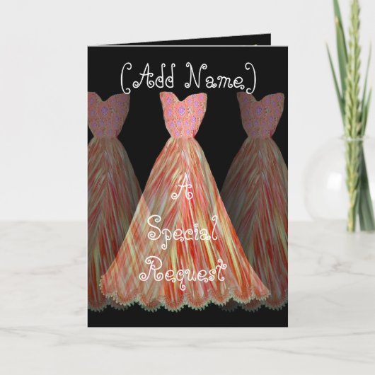 Invitation CUSTOM NAME - Bridesmaid ORANGE FLAME Dress (Devant)
