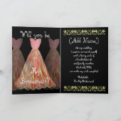 Invitation CUSTOM NAME - Bridesmaid ORANGE FLAME Dress (Intérieur)