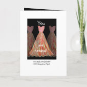 Invitation CUSTOM NAME - Bridesmaid ORANGE FLAME Dress (Dos)