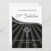 Invitation Custom Name Priest Silver Jubilee Kaart (Voorkant / Achterkant)
