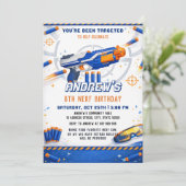 Invitation Custom Nerf Dart Blaster Birthday Battle (Debout devant)