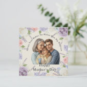 Invitation Custom Photo Mother's day (Debout devant)