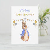 Invitation Custom Pierre le Baby shower lapin (Debout devant)