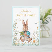 Invitation Custom Pierre le Baby shower lapin (Debout devant)