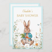 Invitation Custom Pierre le Baby shower lapin (Devant / Derrière)