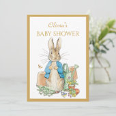 Invitation Custom Pierre le Baby shower lapin (Debout devant)