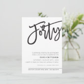 Invitation CUSTOM QUARANTE fête d'anniversaire moderne pour C (Debout devant)