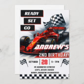 Invitation Custom Racing moderne voiture fête d'anniversaire (Devant / Derrière)