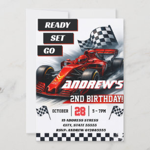 Invitation Custom Racing moderne voiture fête d'anniversaire