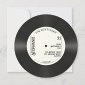 Invitation Custom Retro Faux Vinyl Record Musique 21e anniver (Devant)