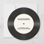 Invitation Custom Retro Faux Vinyl Record Musique 60e anniver (Dos)
