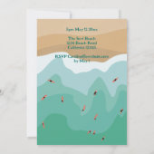 Invitation Custom Retro Surfing Ocean 12e anniversaire (Dos)