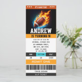 Invitation Custom Rugby Birthday Ticket (Debout devant)