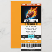 Invitation Custom Rugby Birthday Ticket (Devant / Derrière)