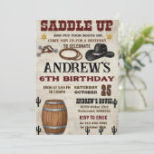 Invitation Custom Rustic Cowboy Western Birthday Party (Debout devant)