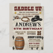 Invitation Custom Rustic Cowboy Western Birthday Party (Devant / Derrière)