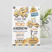 Invitation Custom Simple Construction Crew Birthday Celebrate (Debout devant)