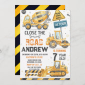 Invitation Custom Simple Construction Crew Birthday Celebrate (Devant / Derrière)