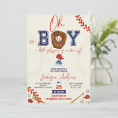 Invitation Custom Slumdunk Oh Boy Baseball Baby Shower Bundle (Debout devant)