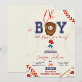 Invitation Custom Slumdunk Oh Boy Baseball Baby Shower Bundle (Devant / Derrière)