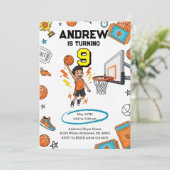 Invitation Custom Sport Basketball Birthday (Debout devant)