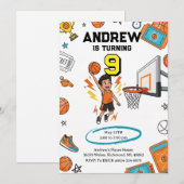 Invitation Custom Sport Basketball Birthday (Devant / Derrière)