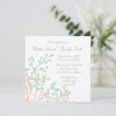 Invitation Custom Square Rustic Floral Wedding Invite (Debout devant)