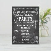 Invitation Custom Steampunk Chalkboard Anniversaire Invitatio (Debout devant)