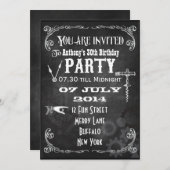 Invitation Custom Steampunk Chalkboard Anniversaire Invitatio (Devant / Derrière)