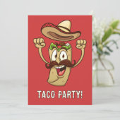 Invitation Custom Text Taco Party (Debout devant)
