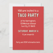 Invitation Custom Text Taco Party (Dos)