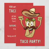 Invitation Custom Text Taco Party (Devant / Derrière)