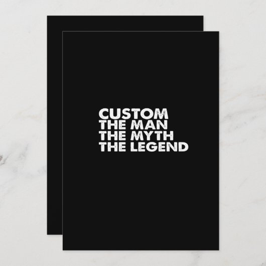 Invitation custom the man the myth the legend (Devant / Derrière)