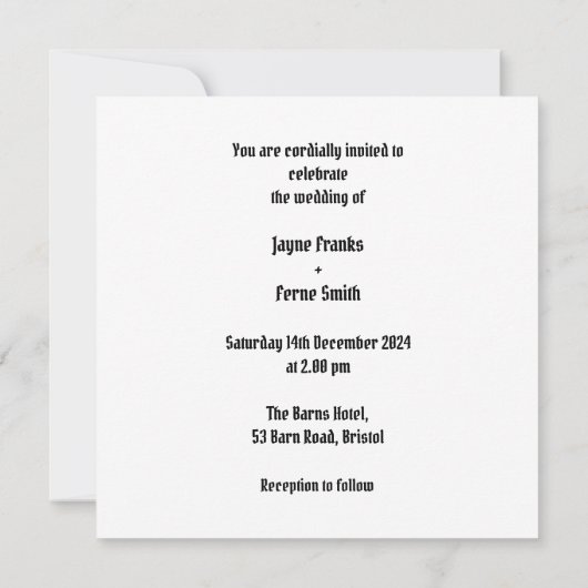 Invitation Custom Two Brides Motorbike et Sidecar Mariage (Dos)