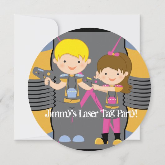 Invitation customisé de cercle de fête (Dos)