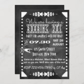 Invitation Customisée Chalkboard Roaring 20s Party (Devant / Derrière)