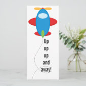 Invitation customisée d'anniversaire d'avion (Debout devant)