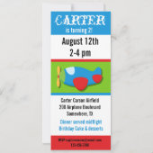 Invitation customisée d'anniversaire d'avion (Dos)