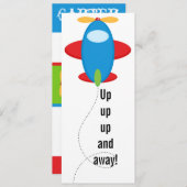 Invitation customisée d'anniversaire d'avion (Devant / Derrière)