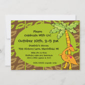 Invitation customisée d'anniversaire de dinosaure (Dos)